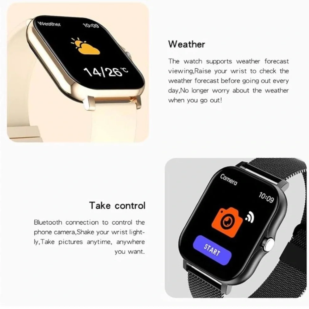 Smart Watch - Beige Strap, Gold Case